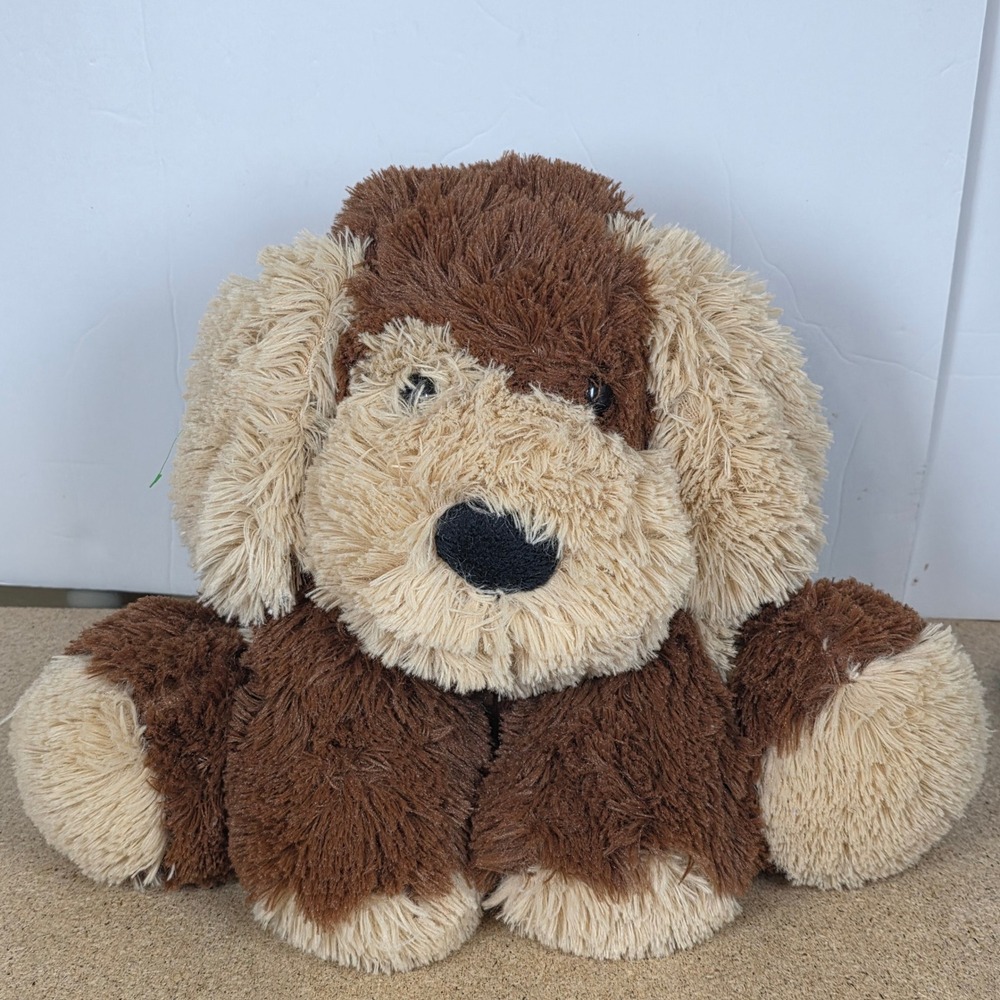 Circo Brown Tan Shaggy Dog Plush Floppy Puppy orange Bandana 2011 17" cuddly